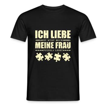 Puzzle Männer - Männer T-Shirt - Schwarz - Vorne - AI Model Male 178 light (178cm)