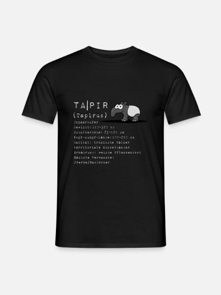 Comic Tapir lustig Wissen Fakten Geschenk - Männer T-Shirt - Schwarz