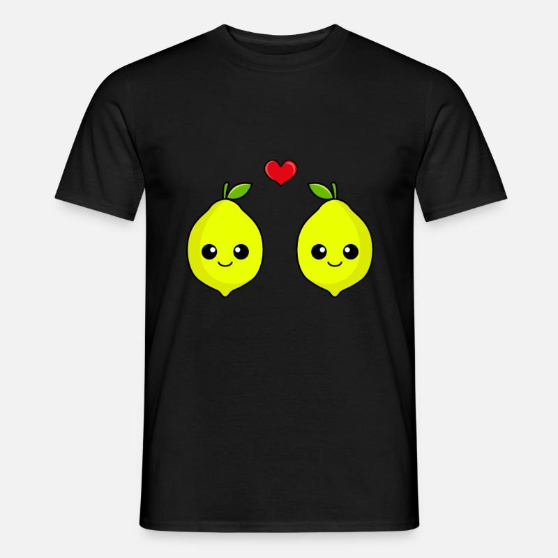 Zitrone Paar Liebe Comic - Männer T-Shirt - Schwarz