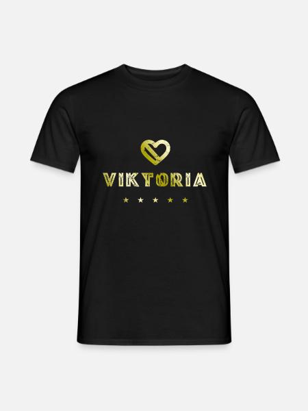Viktoria Herz - Männer T-Shirt - Schwarz