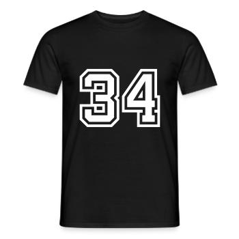 34 Zahl symbol - Männer T-Shirt - Schwarz - Vorne - AI Model Male 178 light (178cm)