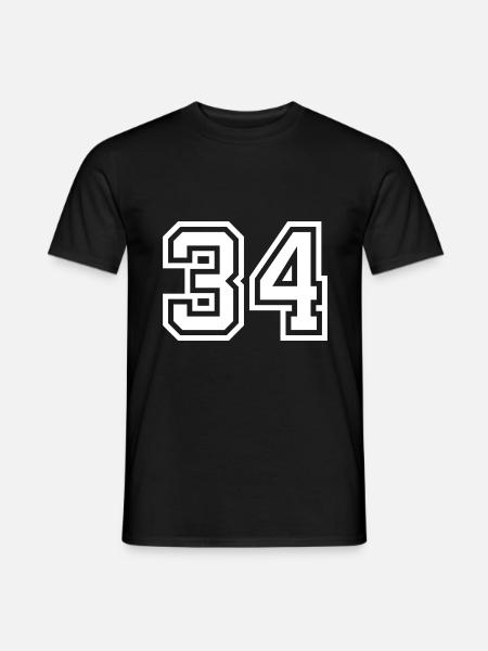34 Zahl symbol - Männer T-Shirt - Schwarz