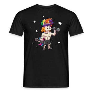 Unicorn Gym Fitness - Men's T-Shirt - black - Front - AI Model Male 178 light (178cm)