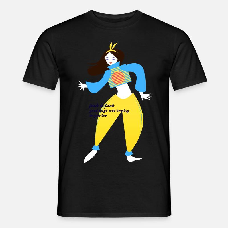 Fille joyeuse française - T-shirt homme - noir