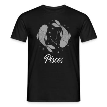 Zodiac Star Sign pisces - Men's T-Shirt - black - Front - AI Model Male 178 light (178cm)
