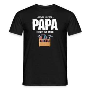Papa Vater ist Techniker oder Handwerker Werkzeug - Männer T-Shirt - Schwarz - Vorne - AI Model Male 178 light (178cm)