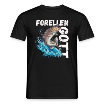 Forellen Gott - Männer T-Shirt - Schwarz - Vorne - AI Model Male 178 light (178cm)