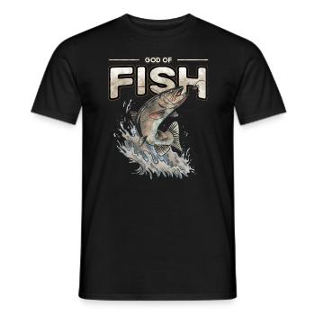 God of Fish - Männer T-Shirt - Schwarz - Vorne - AI Model Male 178 light (178cm)