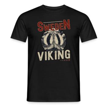 Suède Vikings - T-shirt homme - noir - Devant - AI Model Male 178 light (178cm)