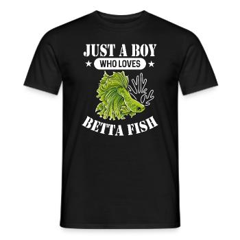Just A Boy Who Loves Betta Fish Siamesischer Kampf - Männer T-Shirt - Schwarz - Vorne - AI Model Male 178 light (178cm)