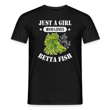 Just A Girl Who Loves Betta Fish Siamesischer Kamp - Männer T-Shirt - Schwarz - Vorne - AI Model Male 178 light (178cm)