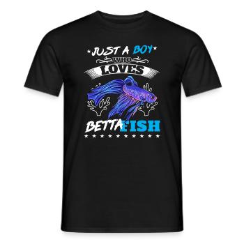 Just A Boy Who Loves Betta Fish Siamesischer Kampf - Männer T-Shirt - Schwarz - Vorne - AI Model Male 178 light (178cm)