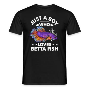 Just A Boy Who Loves Betta Fish Siamesischer Kampf - Männer T-Shirt - Schwarz - Vorne - AI Model Male 178 light (178cm)