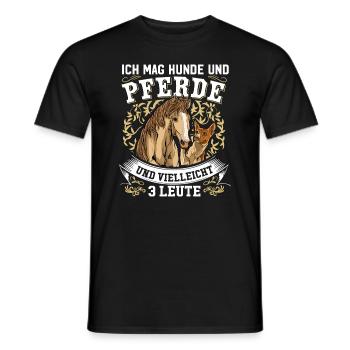 Ich Mag Hunde Und Pferde Und Vielleicht 3 Leute - Männer T-Shirt - Schwarz - Vorne - AI Model Male 178 light (178cm)