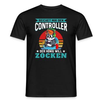 Reichet Mir Den Controller Ihr Narren Der König Wi - Männer T-Shirt - Schwarz - Vorne - AI Model Male 178 light (178cm)