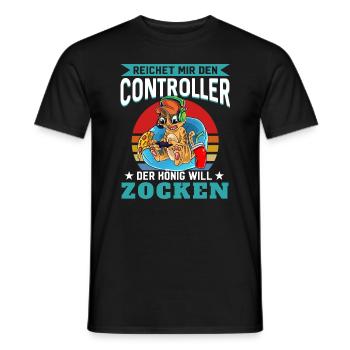 Reichet Mir Den Controller Ihr Narren Der König Wi - Männer T-Shirt - Schwarz - Vorne - AI Model Male 178 light (178cm)