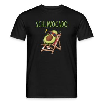 Schlavocado Avocado Schlafshirt Schlafanzug Schlaf - Männer T-Shirt - Schwarz - Vorne - AI Model Male 178 light (178cm)