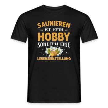 Saunieren Ist Kein Hobby Sondern Lebenseinstellung - Männer T-Shirt - Schwarz - Vorne - AI Model Male 178 light (178cm)