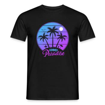 Summer Paradise Palm Beach - Men's T-Shirt - black - Front - AI Model Male 178 light (178cm)
