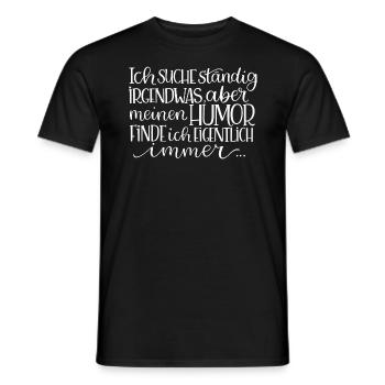 Ich suche ständig irgendwas... - Männer T-Shirt - Schwarz - Vorne - AI Model Male 178 light (178cm)