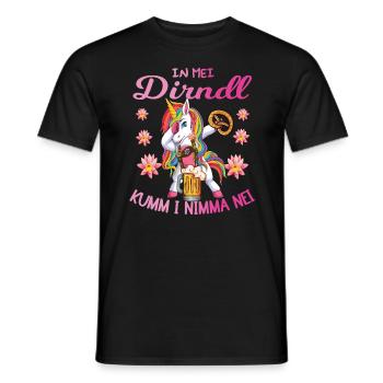 Unicorn In Mei Dirndl Lausmadl Women's Traditional Costumes - Men's T-Shirt - black - Front - AI Model Male 178 light (178cm)