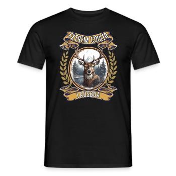 Bavaria Deer Deer Lausbua Pantalon en cuir de remplacement pour enfants - T-shirt homme - noir - Devant - AI Model Male 178 light (178cm)