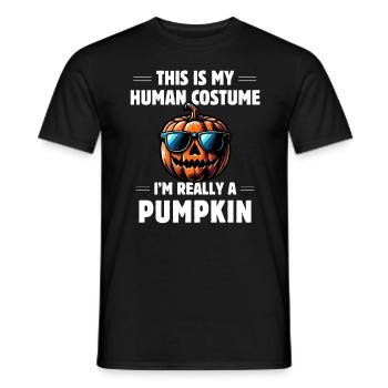 C’est mon costume humain, je suis vraiment une citrouille - T-shirt homme - noir - Devant - AI Model Male 178 light (178cm)