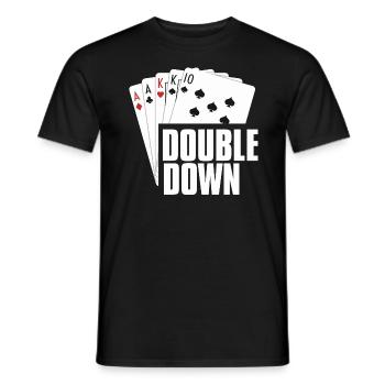 Poker Leidenschaft Double Down Karten Motiv - Männer T-Shirt - Schwarz - Vorne - AI Model Male 178 light (178cm)