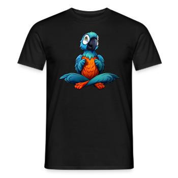 Yoga perroquet - T-shirt homme - noir - Devant - AI Model Male 178 light (178cm)
