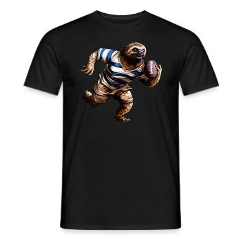 Sloths Rugby Player - Men's T-Shirt - black - Front - AI Model Male 178 light (178cm)