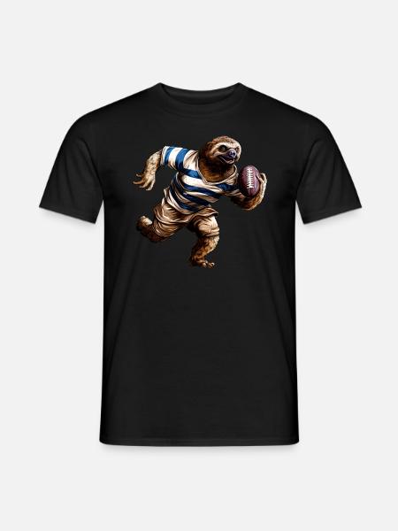 Sloths Rugby Player - Men's T-Shirt - black