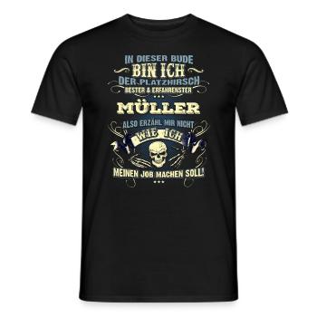 Edles Berufe-Shirt für den Müller - Männer T-Shirt - Schwarz - Vorne - AI Model Male 178 light (178cm)