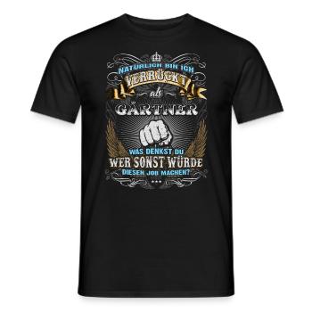 Edles Berufe-Shirt für den Gärtner - Männer T-Shirt - Schwarz - Vorne - AI Model Male 178 light (178cm)