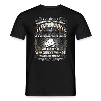 Edles Berufe-Shirt für den Straßenbauer - Männer T-Shirt - Schwarz - Vorne - AI Model Male 178 light (178cm)