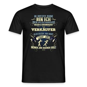 Edles Berufe-Shirt für den Verkäufer - Männer T-Shirt - Schwarz - Vorne - AI Model Male 178 light (178cm)