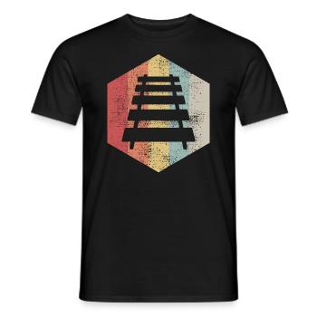 Train de voies ferrées - T-shirt homme - noir - Devant - AI Model Male 178 light (178cm)
