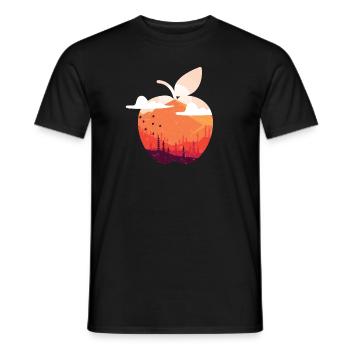 Vintage tropical fruit - apple - Men's T-Shirt - black - Front - AI Model Male 178 light (178cm)
