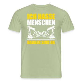 Bagger Maschinenführer Arbeit Beruf Job Gala bau - Männer T-Shirt - Sage - Vorne - AI Model Male 178 light (178cm)