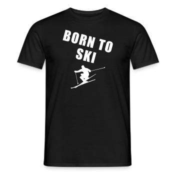 born to ski - Men's T-Shirt - black - Front - AI Model Male 178 light (178cm)