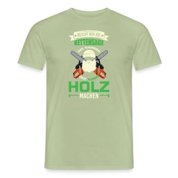 Holz machen Waldarbeiter Holzfäller Fortwirt Motiv - Männer T-Shirt - Sage - Vorne - AI Model Male 178 light (178cm)