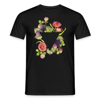 Fleurs de paille avec triangle - T-shirt homme - noir - Devant - AI Model Male 178 light (178cm)