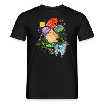 Egyptian Pyramids Space Aliens Ancient Conspiracy - Men's T-Shirt - black - Front - AI Model Male 178 light (178cm)