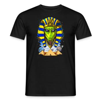 Alien Egypt Pharaoh Tutankhamun Ancient Anunnaki - Men's T-Shirt - black - Front - AI Model Male 178 light (178cm)