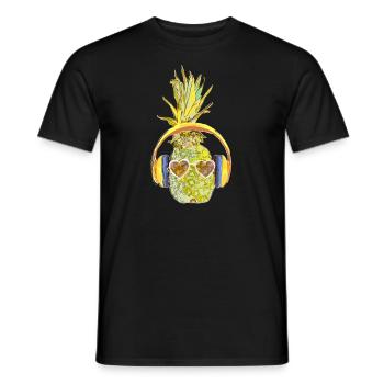 Ananas ananas lunettes de soleil drôles été - T-shirt homme - noir - Devant - AI Model Male 178 light (178cm)