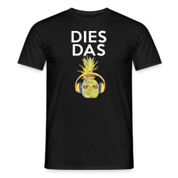 This the Pineapple Fruit Pineapple Summer Surfer - Men's T-Shirt - black - Front - AI Model Male 178 light (178cm)