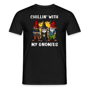 Chillin With My Gnomies Fantasy Garden Gnomes - T-shirt homme - noir - Devant - AI Model Male 178 light (178cm)