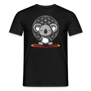 Cute Koala Bear Zen Yoga Meditation - Men's T-Shirt - black - Front - AI Model Male 178 light (178cm)