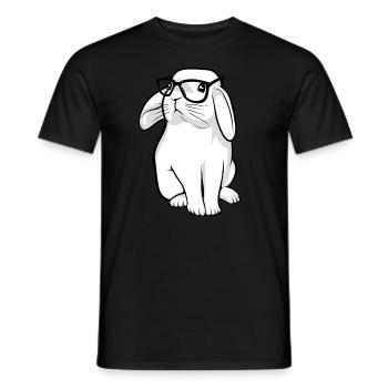 Lapin Hipster avec lunettes Geek - T-shirt homme - noir - Devant - AI Model Male 178 light (178cm)