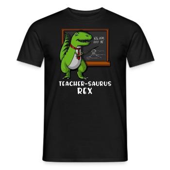 T-Rex Dinosaur Science Teacher School - Men's T-Shirt - black - Front - AI Model Male 178 light (178cm)