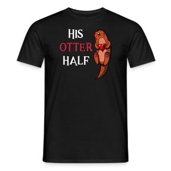 Sein Otter Half Girlfriend Matching - Männer T-Shirt - Schwarz - Vorne - AI Model Male 178 light (178cm)
